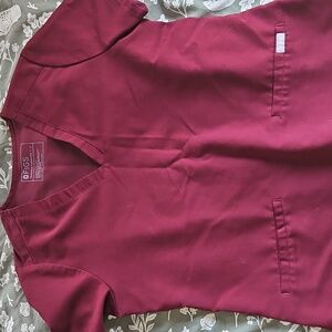 Figs Burgundy Scrub Top